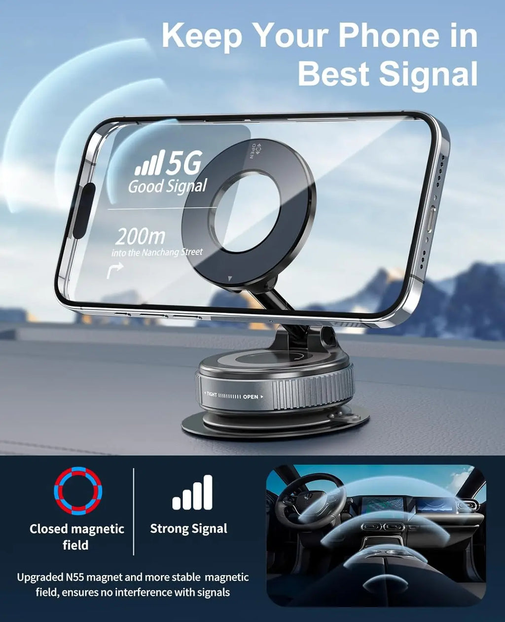 360° Adjustable Car Phone Mount