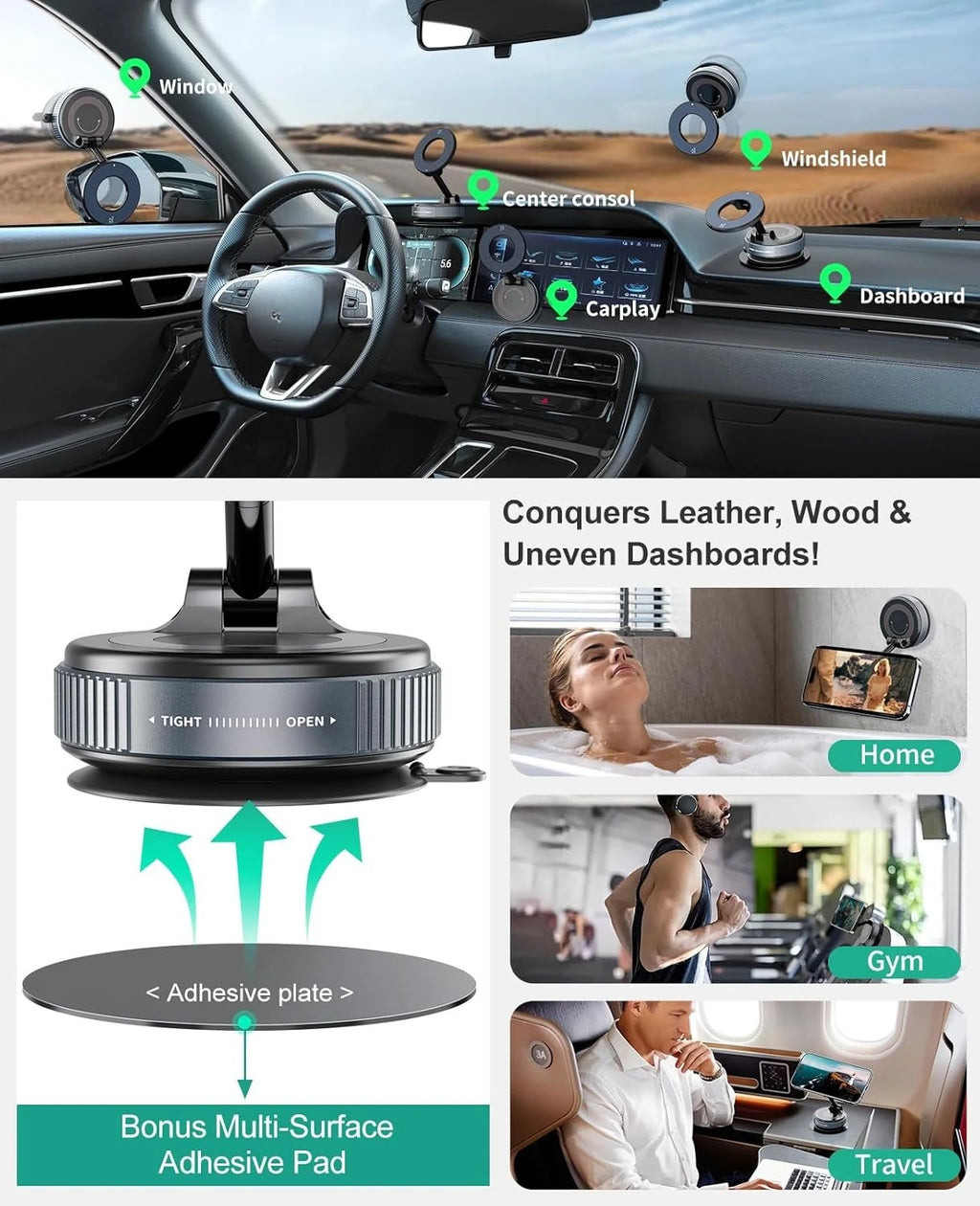 360° Adjustable Car Phone Mount